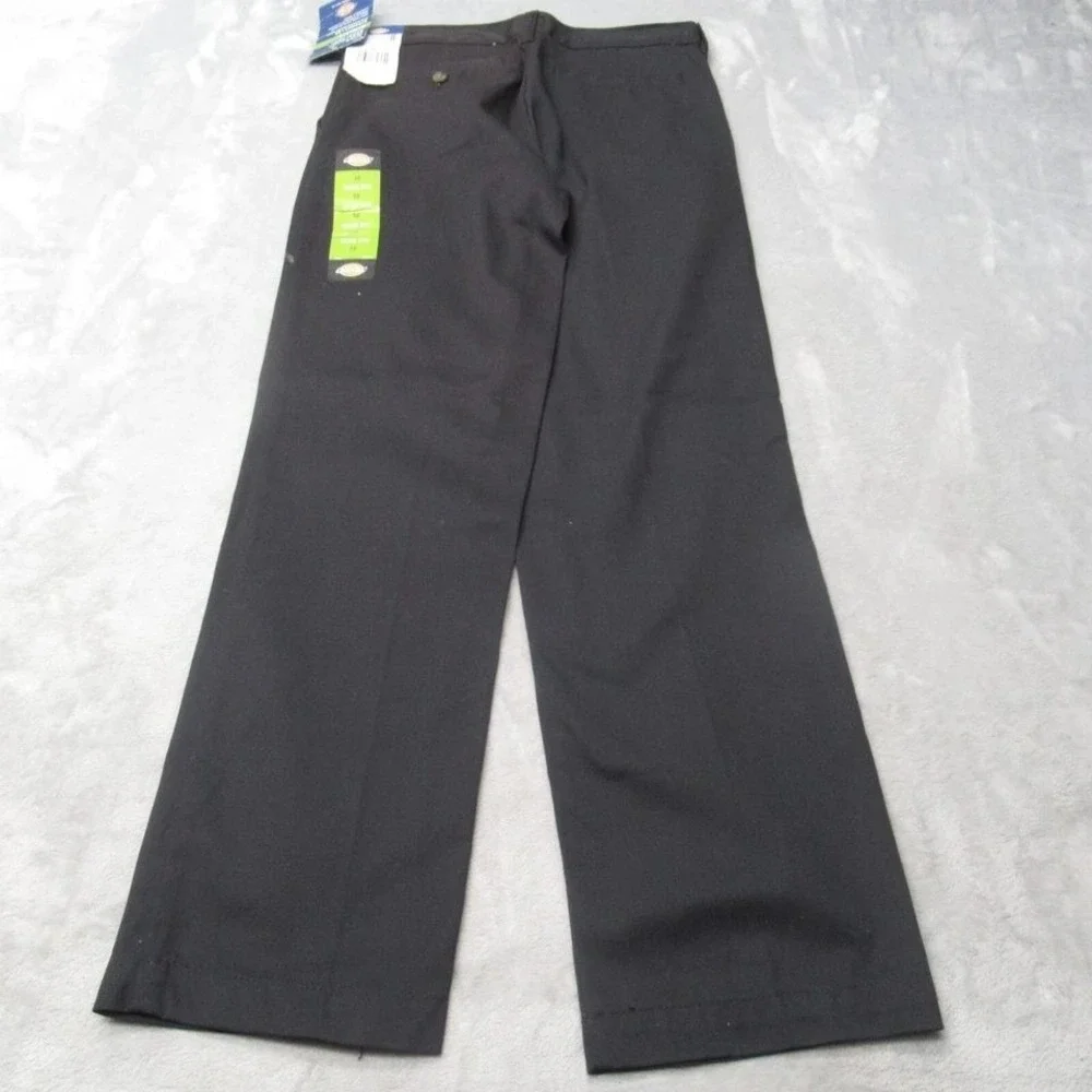 Dickies Pants Boys 12‎ Black Flex Slim Straight Flat Front Khaki Zip 26x26 NEW